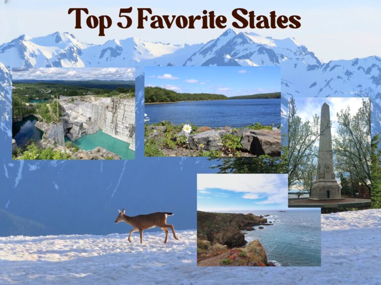 Favorite states to travel to in the United States of America